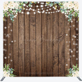 Lofaris Wooden Floral Lights Bokeh Square Tension Backdrop